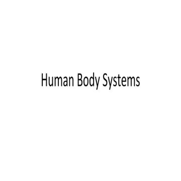 Human body systems 