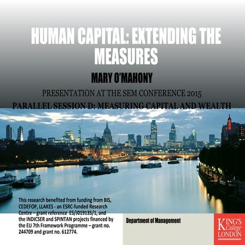 Human Capital: Extending the measures