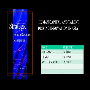 Human capital development and talent management in asia