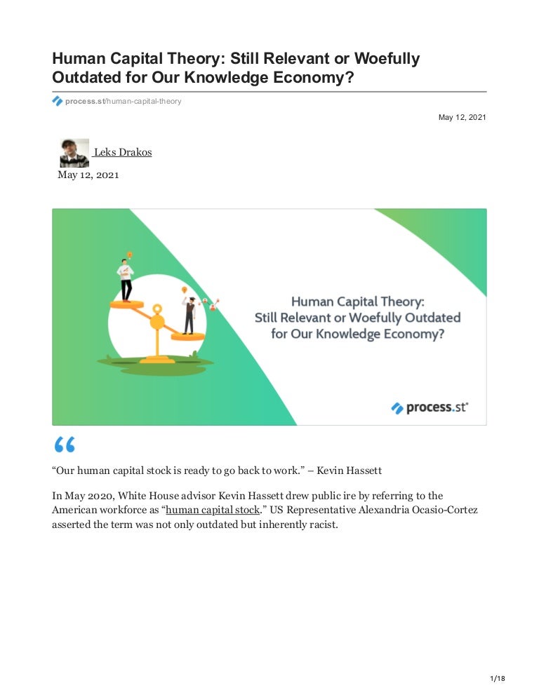 Human Capital Theory Still Relevant or Woefully Outdated for Our Kno…