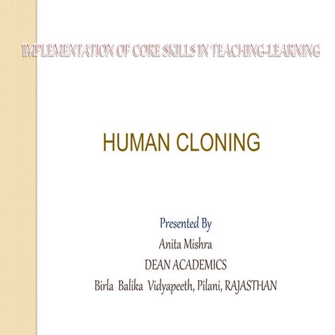 Human cloning critical thinking & problem solving skills | PPTX