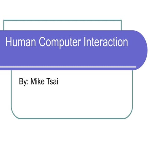 Human Computer Interaction | PPT