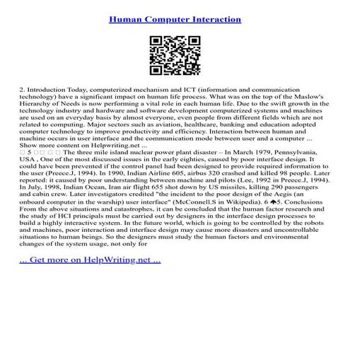 Human Computer Interaction