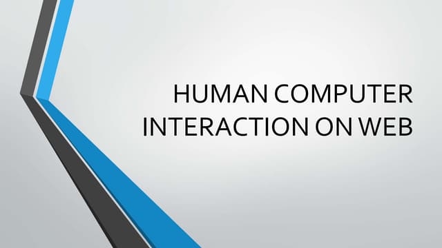 Human computer interaction on web
