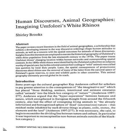 Human discorses animal gepgraphies