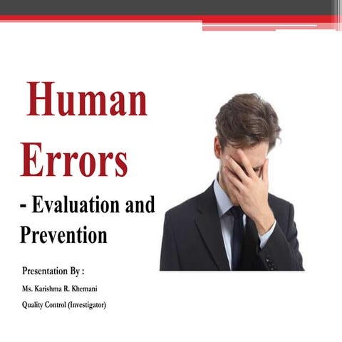  Introduction to Understanding Human errors in Pharmaceutical Industries