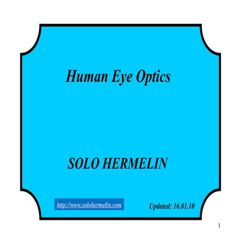 Human eye optics