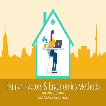 HUMAN FACTORS AND ERGONOMIC METHODS | PPTX
