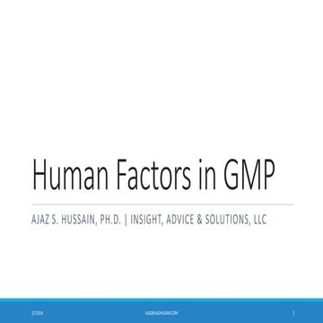 Human factors in GMP (7 February 2014)