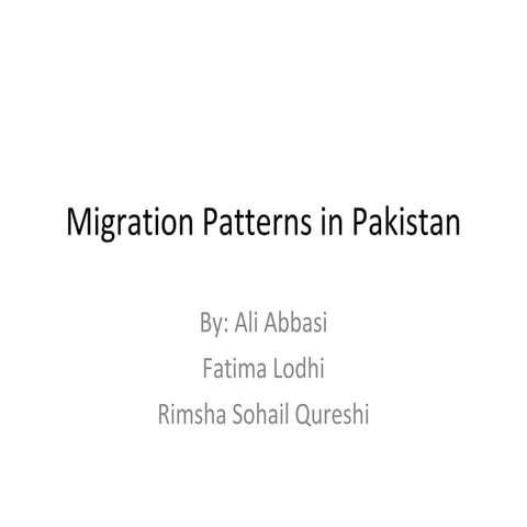 Migration in Pakistan
