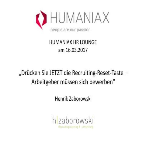 Arbeitgeber müssen sich bewerben! Warum und wie?