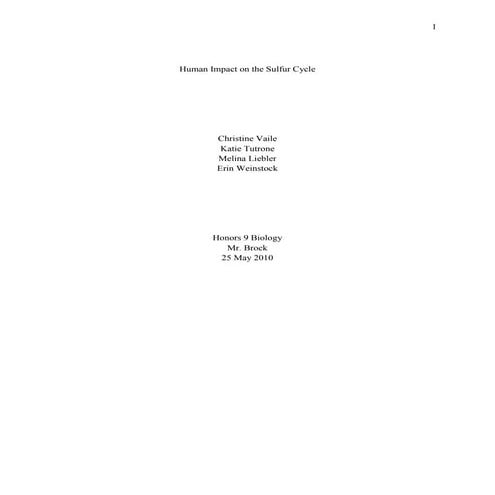 Human impact on the sulfur cycle