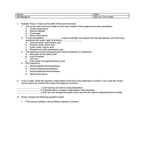 Human impacts on the biosphere pollution and resource depletion 