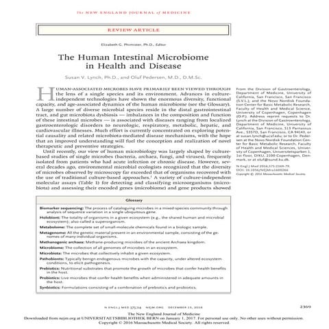 Human intestinal microbiome in health and diseases | PDF