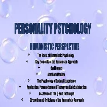 humanistic psychology insights and Literature