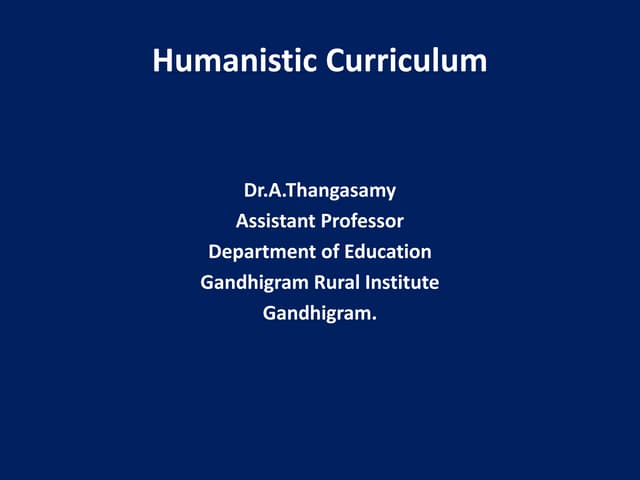 Humanistic curriculum