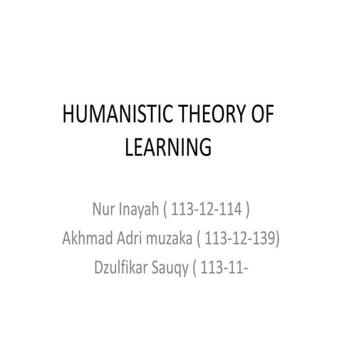 Humanistic theories