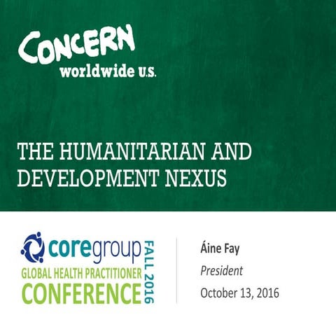The Humanitarian and Development Nexus
