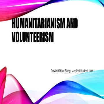 Humanitarianism and volunteerism