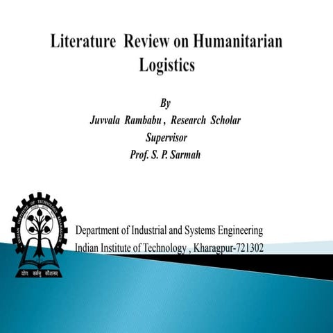 Literature  Review on Humanitarian Logistics