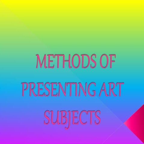 Methods of presenting the art subject 