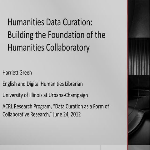 Humanities data curation slides