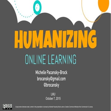 Humanizing Online Learning