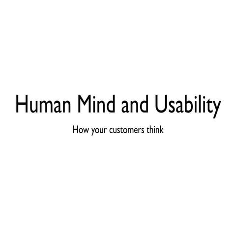 Human mind and Usability