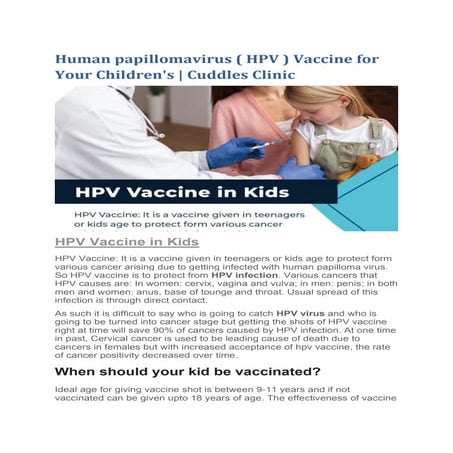 HPV virus and vaccination powerpoint.... | PDF