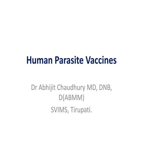 Human parasite vaccines