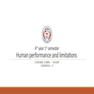 A presentation on Human Performance Limitations