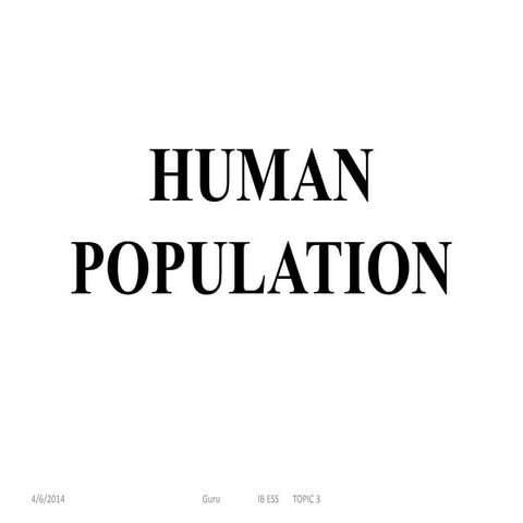 IB ESS Topic 3 Human population 