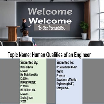 The essential human qualities required for an engineer to excel professionally.
