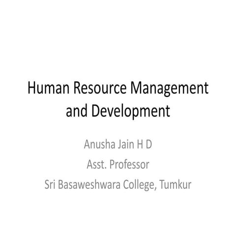 Human recourse management and development