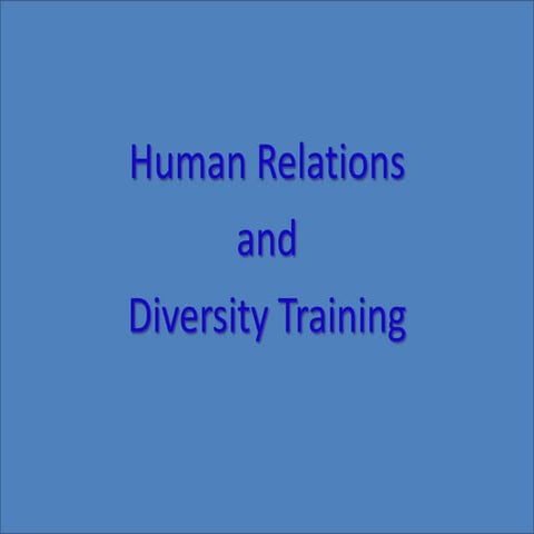 Human relations and diversity (josh chamberlain)