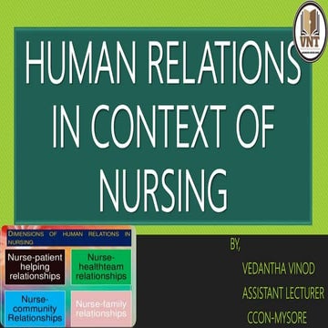 Human relations in context of nursing