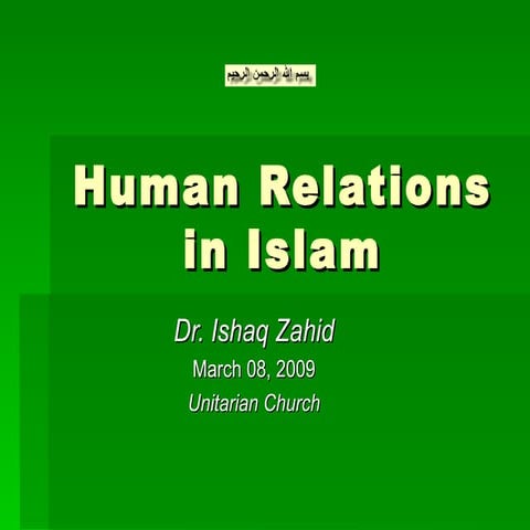 Human Relations in Islam