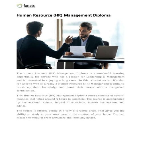 Human Resource (HR) Management Diploma