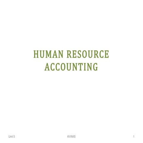 Human resource accounting
