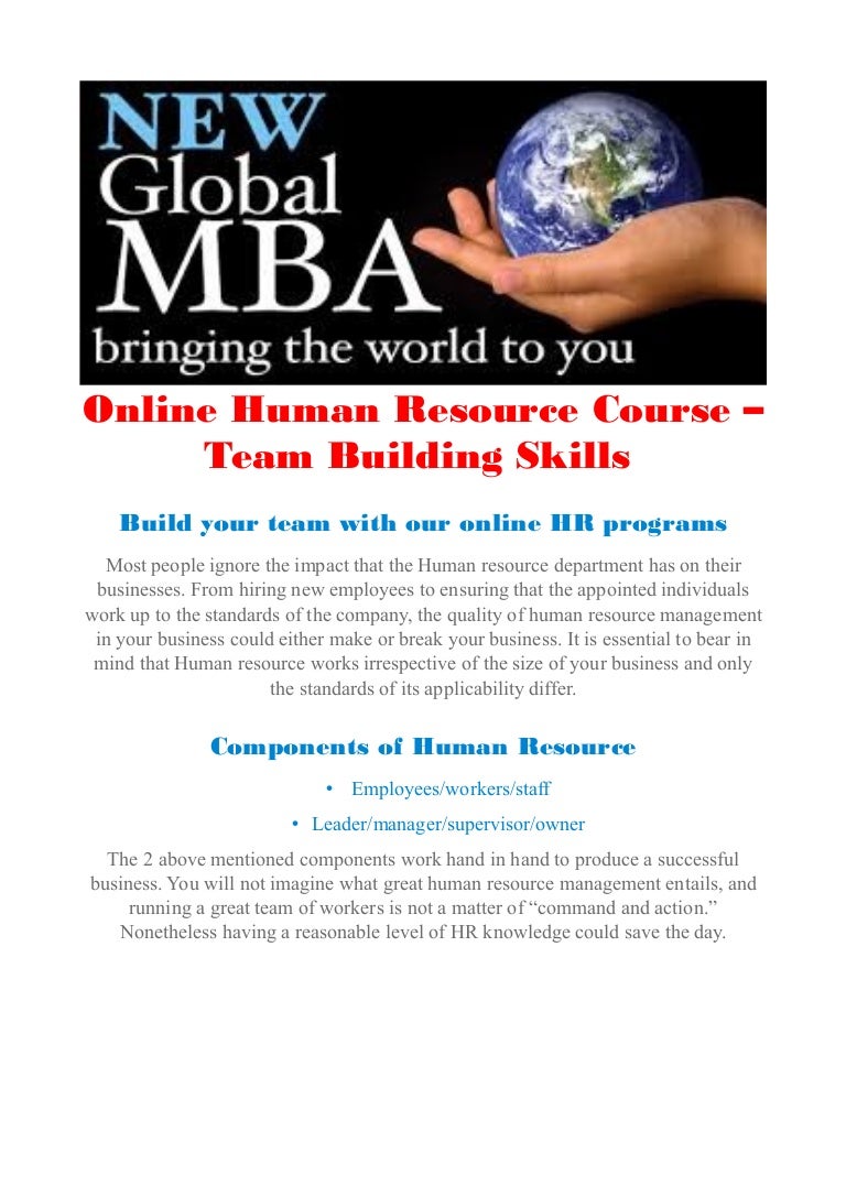 Online Human Resource Course Team Building