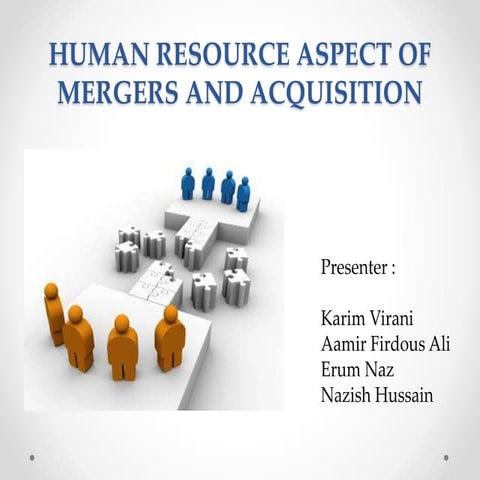 Human Resource Aspect of Mergers and Acquisition - Presentation - Karim Virani