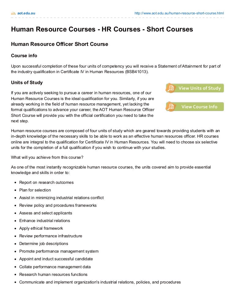 Human resource courses hr courses short courses