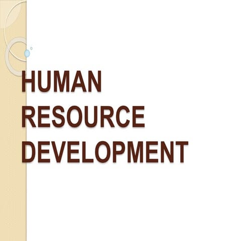 Human resource development