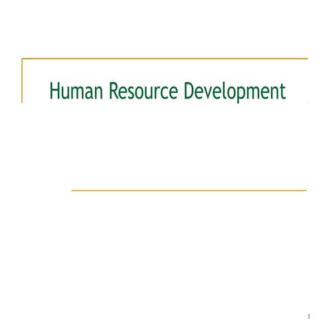 Human resource development