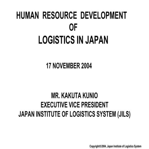 Human  Resource  Development Logistics In Japan