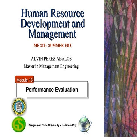 ME 212 Human Resource Development & Management   
