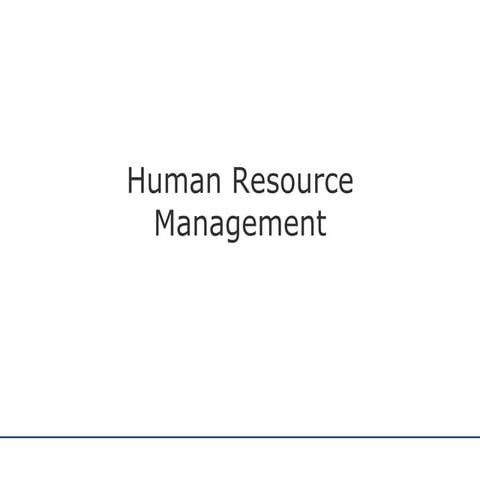Human Resource Management