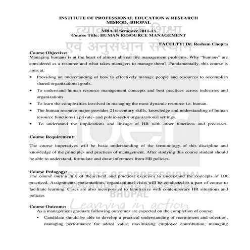 Human resource management