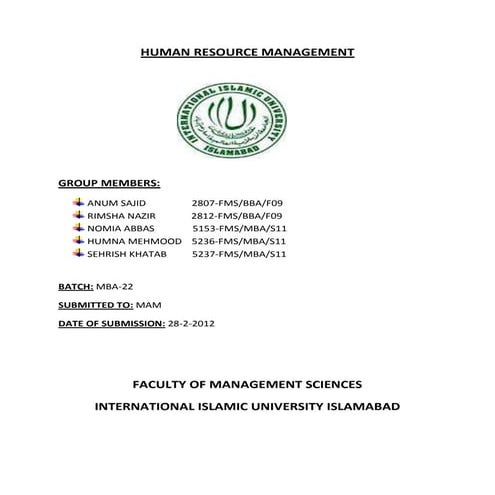 Human resource management