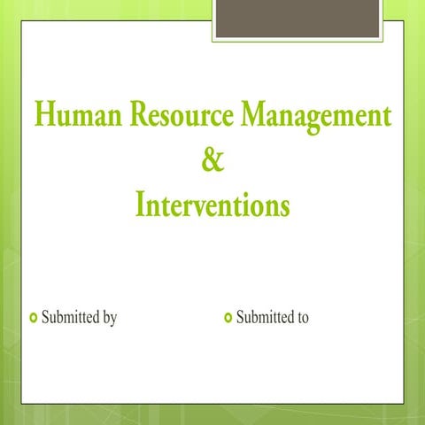 HRM Interventions